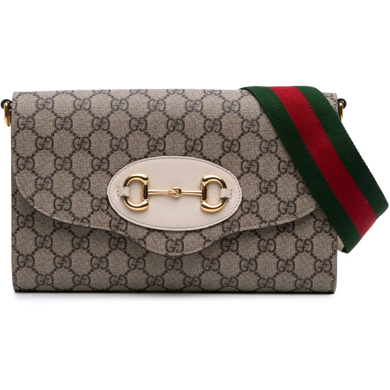 Gucci Sac à bandoulière Small GG Supreme Horsebit 1955 Satchel braun