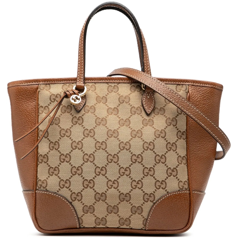 Gucci Schultertasche Small GG Canvas Bree Satchel braun