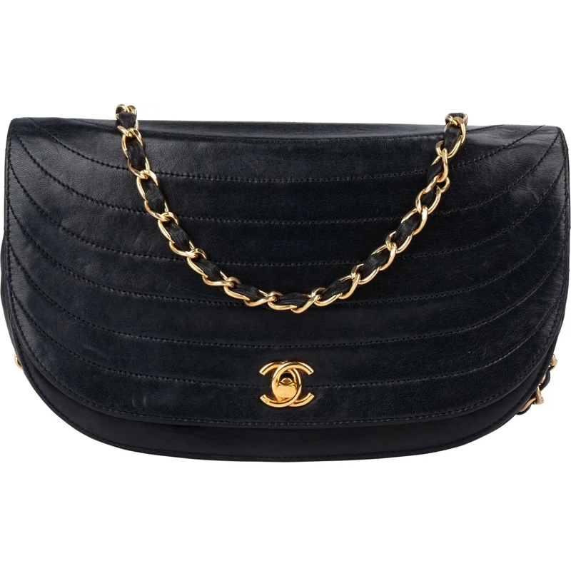 Chanel Sac à bandoulière Chanel Quilted Lambskin 24K Gold Halfmoon Single F mehrfarbig