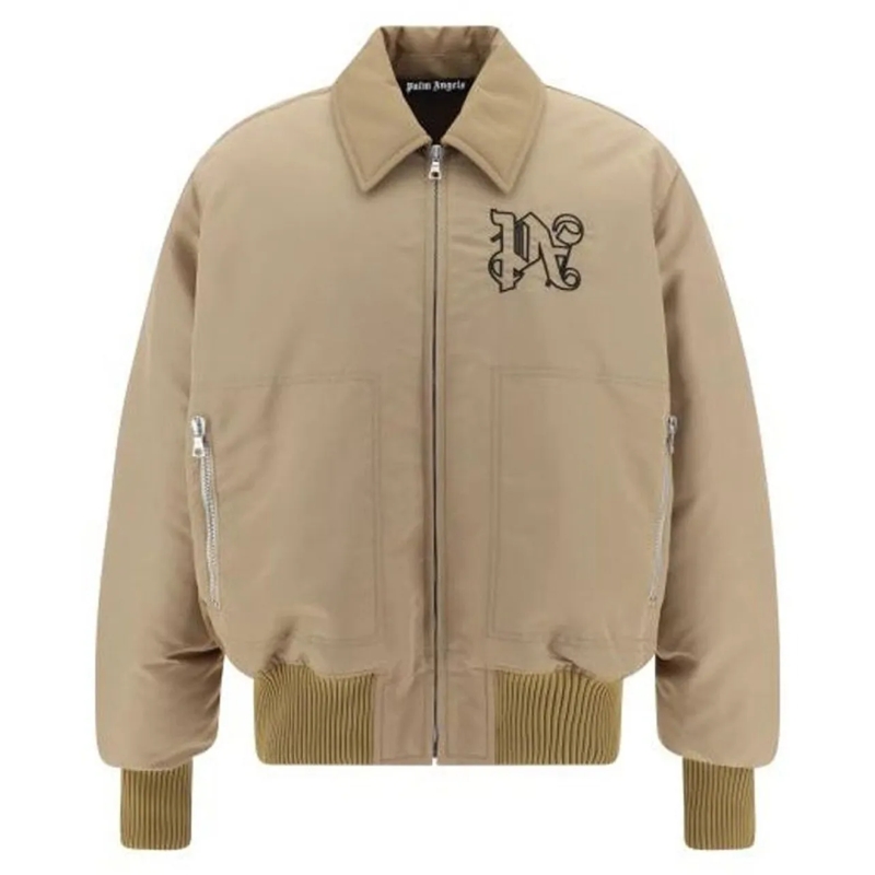 Palm Angels T-shirt Palm Angels Padded Bomber Jacket beige