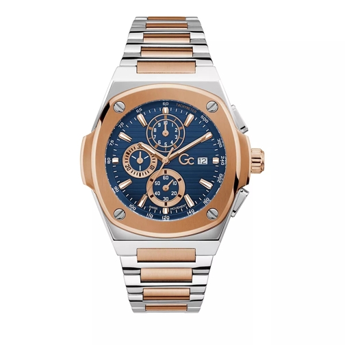 GC Watch Coussin Shape Silver & Rose Gold Chronograph