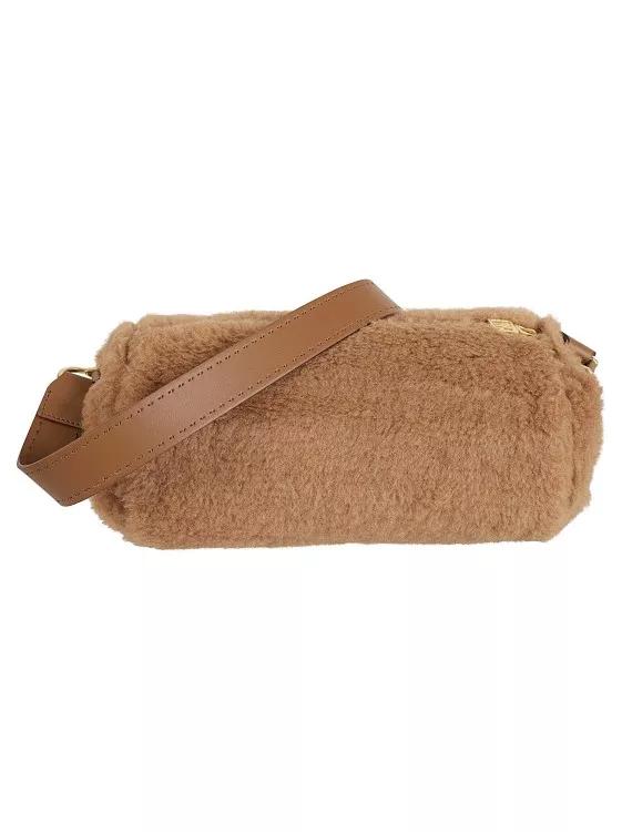 Max Mara Shoppers Teddy Logo-Plaque Shoulder Bag in bruin