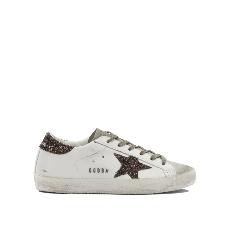 Golden Goose Lage-top sneaker Distressed Slip-On Sneakers With Glitter Accents White