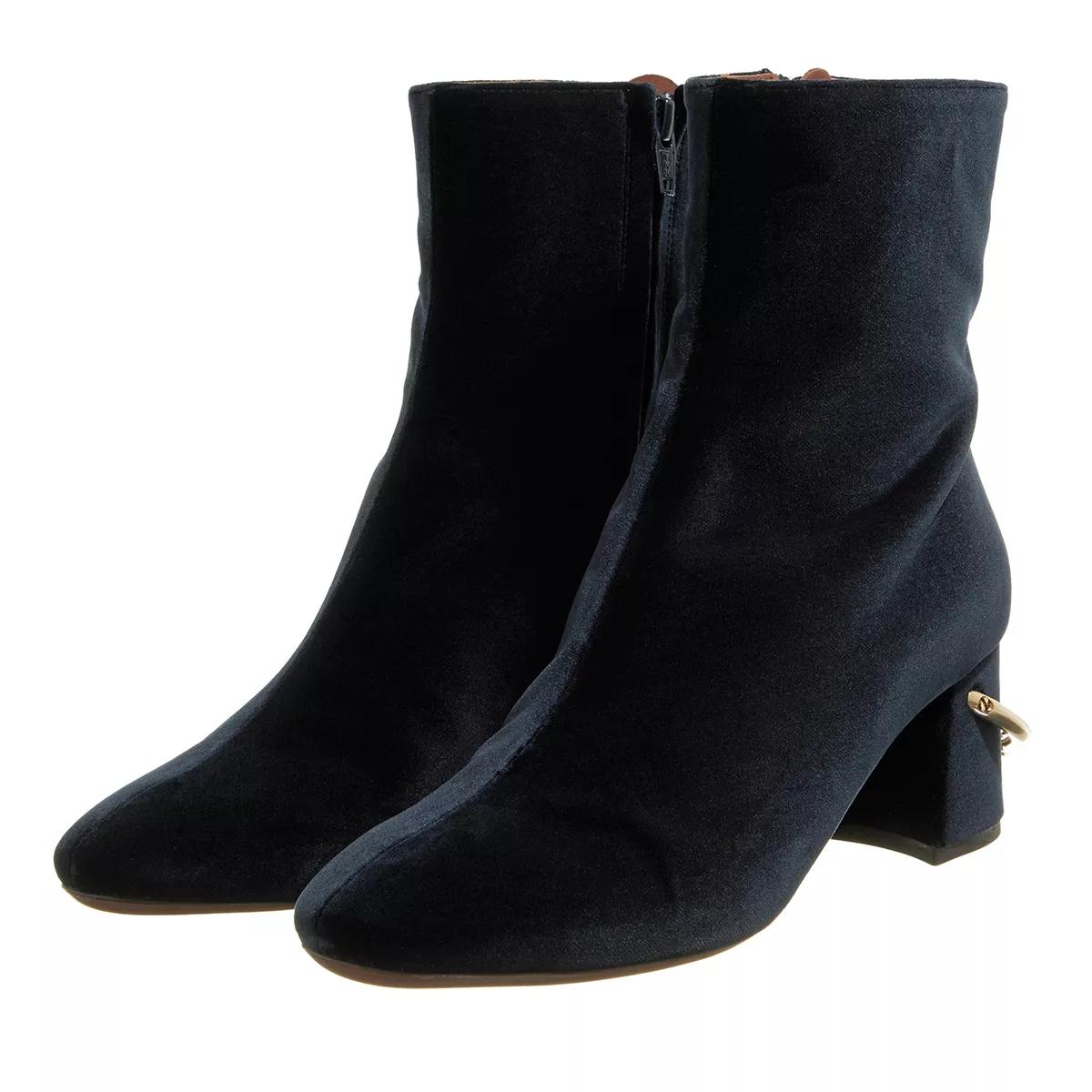 L´Autre Chose Boots & Stiefeletten - Ankle Boot Zip Velvet - Gr. 38 (EU) - in Blau - für Damen