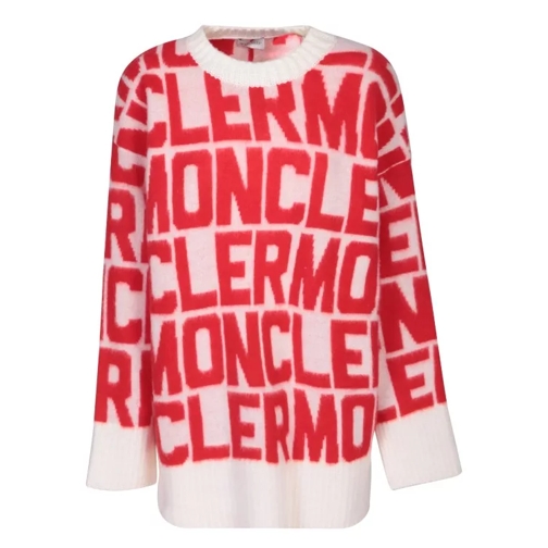 Moncler Red/White Logoed Pullover Red 