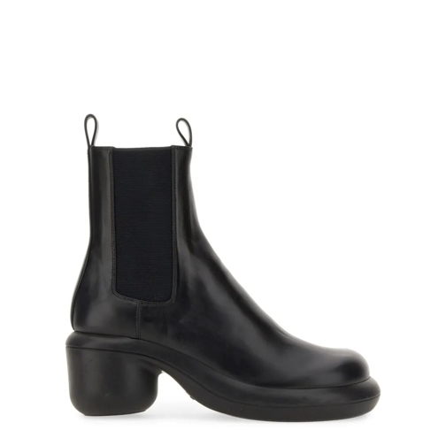 Jil Sander Stiefel Black Leather Boots With Round Toe Black