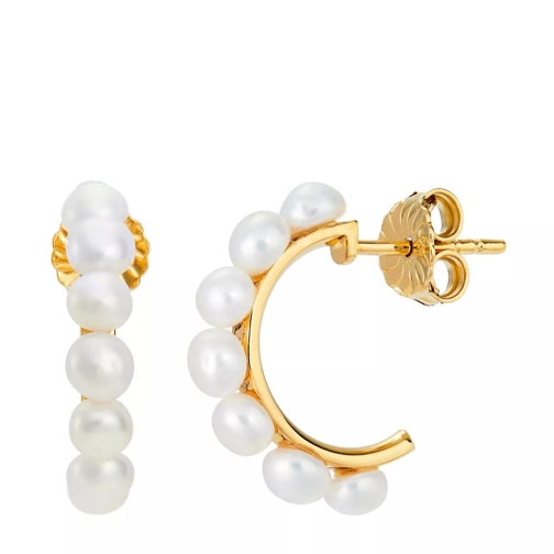 BELORO Earring Hoop Pearls Yellow Gold Créole