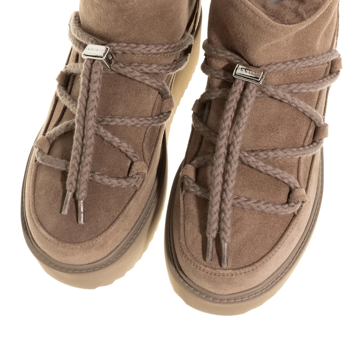Bottes Inuikii Grappe – Taille 38, Cuir Beige, Semelle Caoutchouc – Neuf Sans Emballage