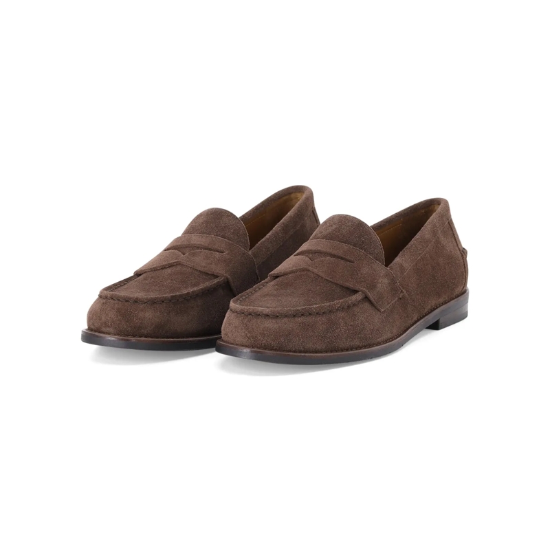 Polo Ralph Lauren Schnürschuhe Loafers aus Veloursleder braun