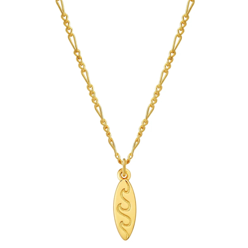 Glanzstücke München Mittellange Halskette Sterling Silber Halskette Surfboard gold