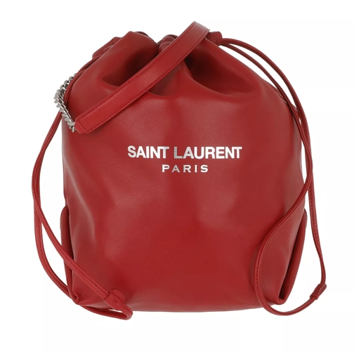 Saint Laurent Teddy Bucket Bag Leather Rouge Eros Buideltas