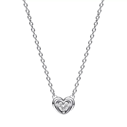 Pandora Heart sterling silver collier with clear cubic zir Clear Kurze Halskette