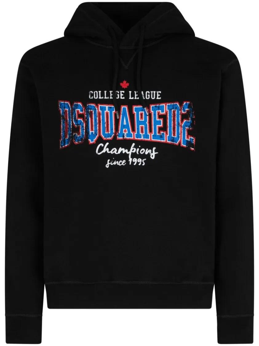 Dsquared2 - Black Cotton Sweatshirt - Größe S - schwarz