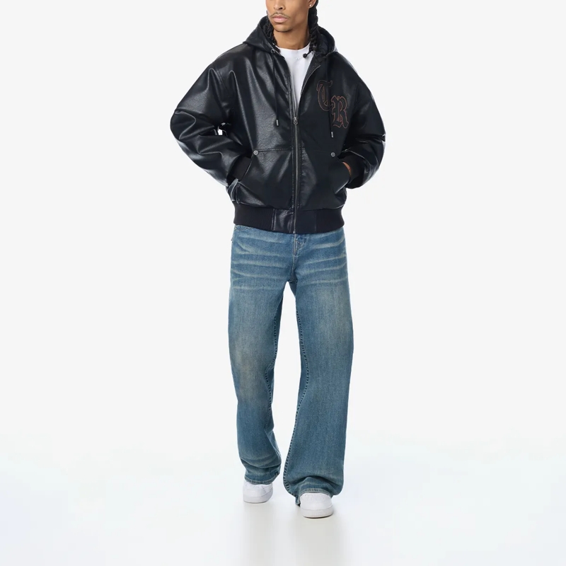 True Religion Jacke Bomberjacke- Bomberjacke aus Kunstleder- Marken schwarz(Image 2)