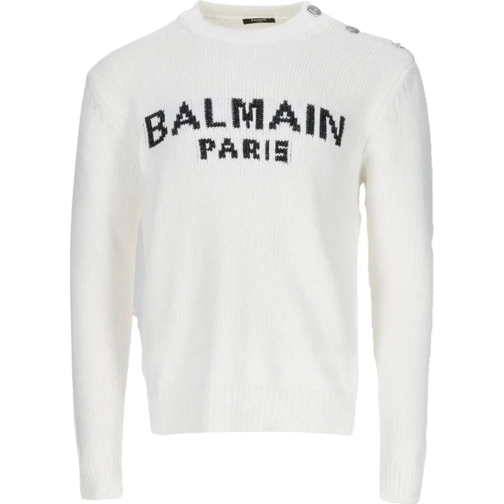 Balmain  Balmain Cotton Logo Sweater weiß