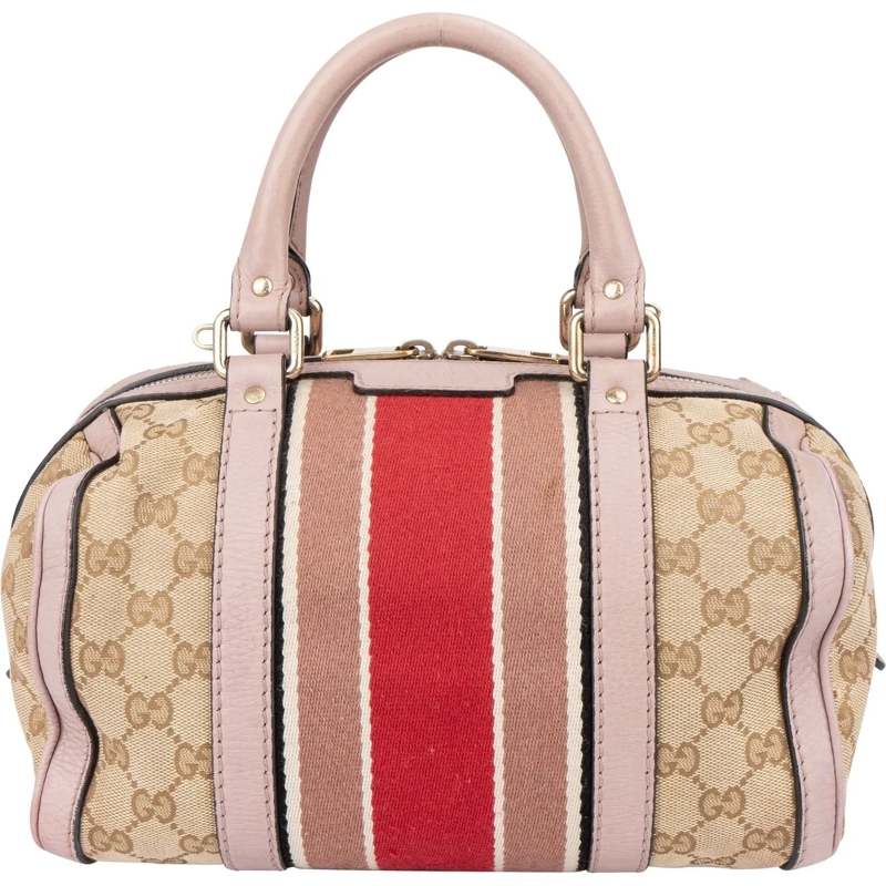 Gucci Sac à bandoulière Gucci GG Monogram Sherry Line Boston Handbag braun