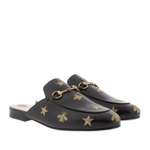 Gucci Princetown Embroidered Slipper Leather Black Slide