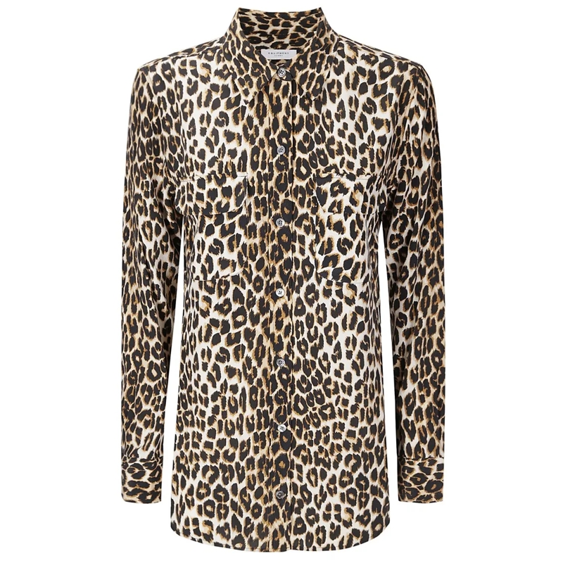 Equipment Overhemd Slim Signature Shirt Brown