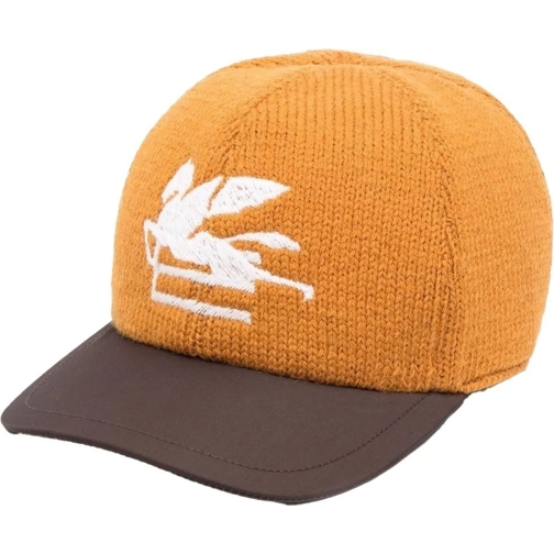 Etro  Pegaso Logo Wool Baseball Cap orange