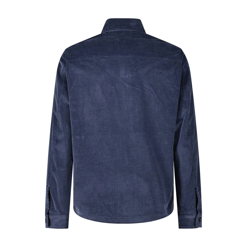 Maurizio Baldassari Overgangsjas Hemdjacke aus Cord mit Kaschmir blau(Image 2)