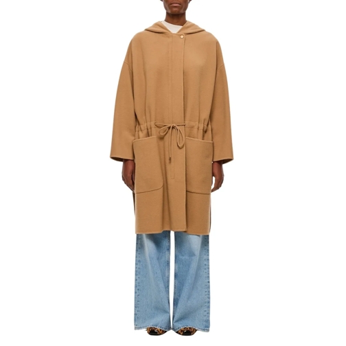 Max Mara Übergangsmäntel Miele Hooded Coat With Coulisse Brown