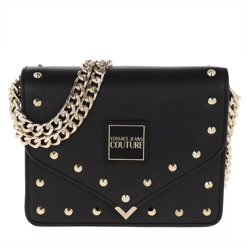 Versace Jeans Couture Golden Chain Quilted Studs Crossbody Bag Black Cross body-väskor