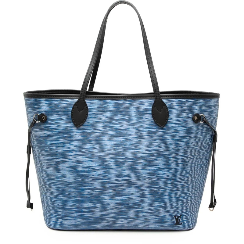 Louis Vuitton Shopper Epi Denim Neverfull MM blau