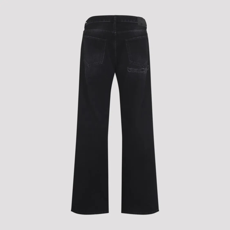 Balenciaga Jeans Distressed Black Cotton Jeans Black