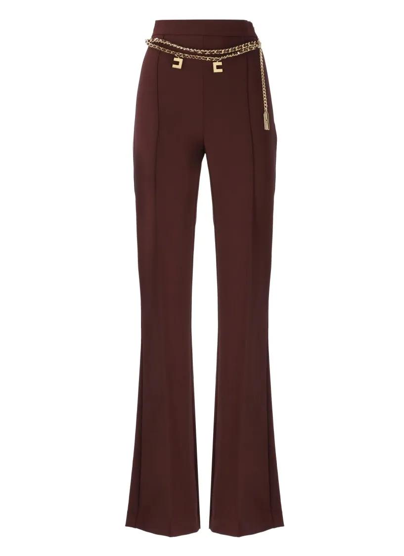 Elisabetta Franchi - Bordeaux Flared Pants - Größe 40 - rot