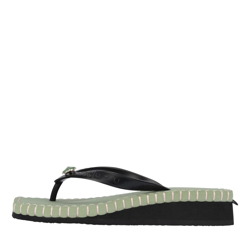 UZURII Flip Flops Zehentrenner Stitched by S Mid Heel Green grün