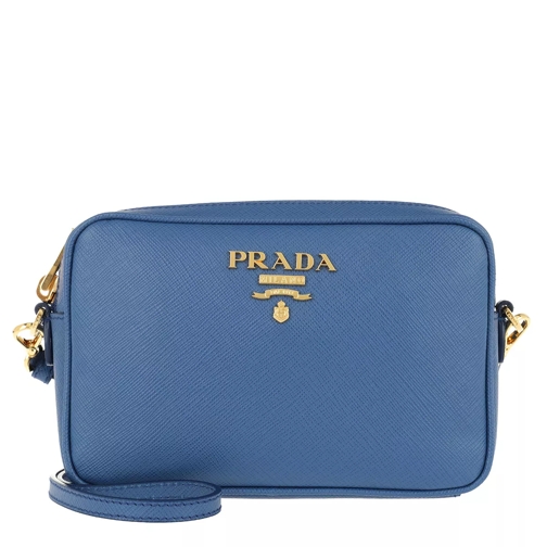 Prada Camera Bag Crossbody Saffiano Leather Azzurro Crossbody Bag
