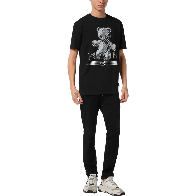 Philipp Plein T-Shirt T-Shirt Rundhalsausschnitt Monogram schwarz(Image 4)