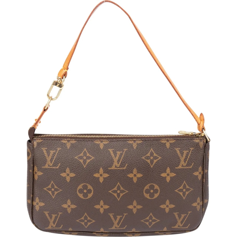 Louis Vuitton Schultertasche Louis Vuitton Canvas Monogram Pochette Accessoire  braun