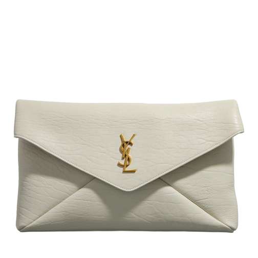 Saint Laurent Enveloptas Cassandre Large Envelope Pouch Blanc Vintage