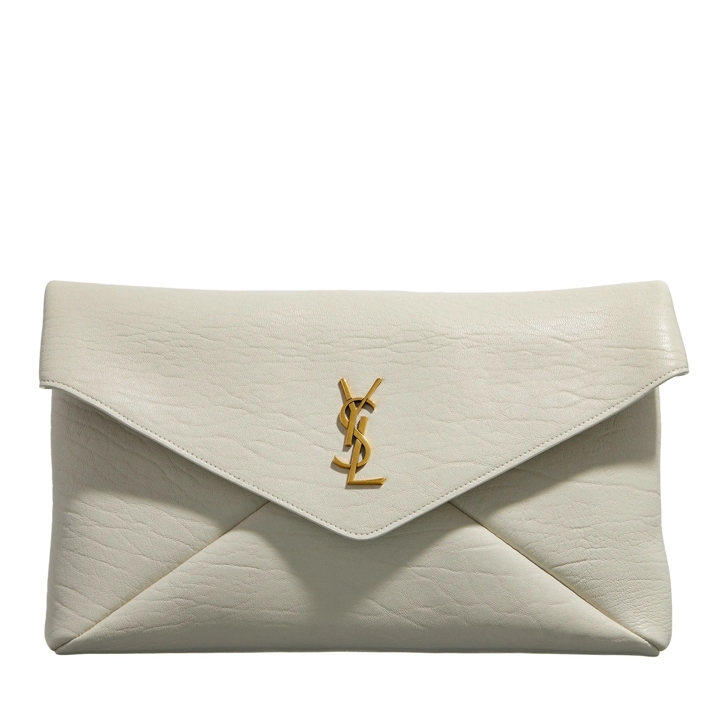 Saint Laurent Cassandre Large Envelope Pouch Blanc Vintage Envelope Bag