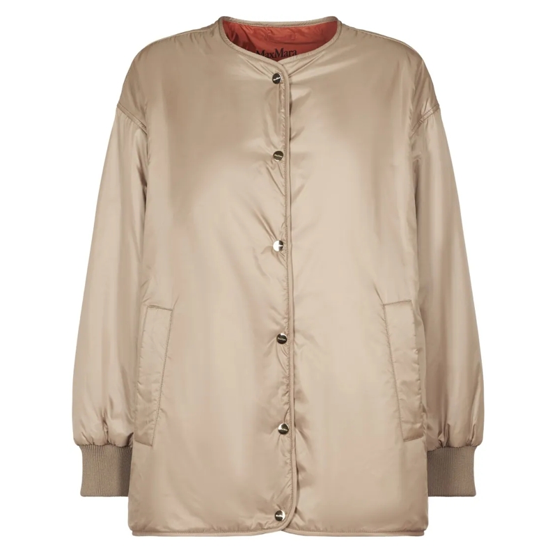 Max Mara Veste de transition Short Padded Jacket With Round Neckline Neutrals