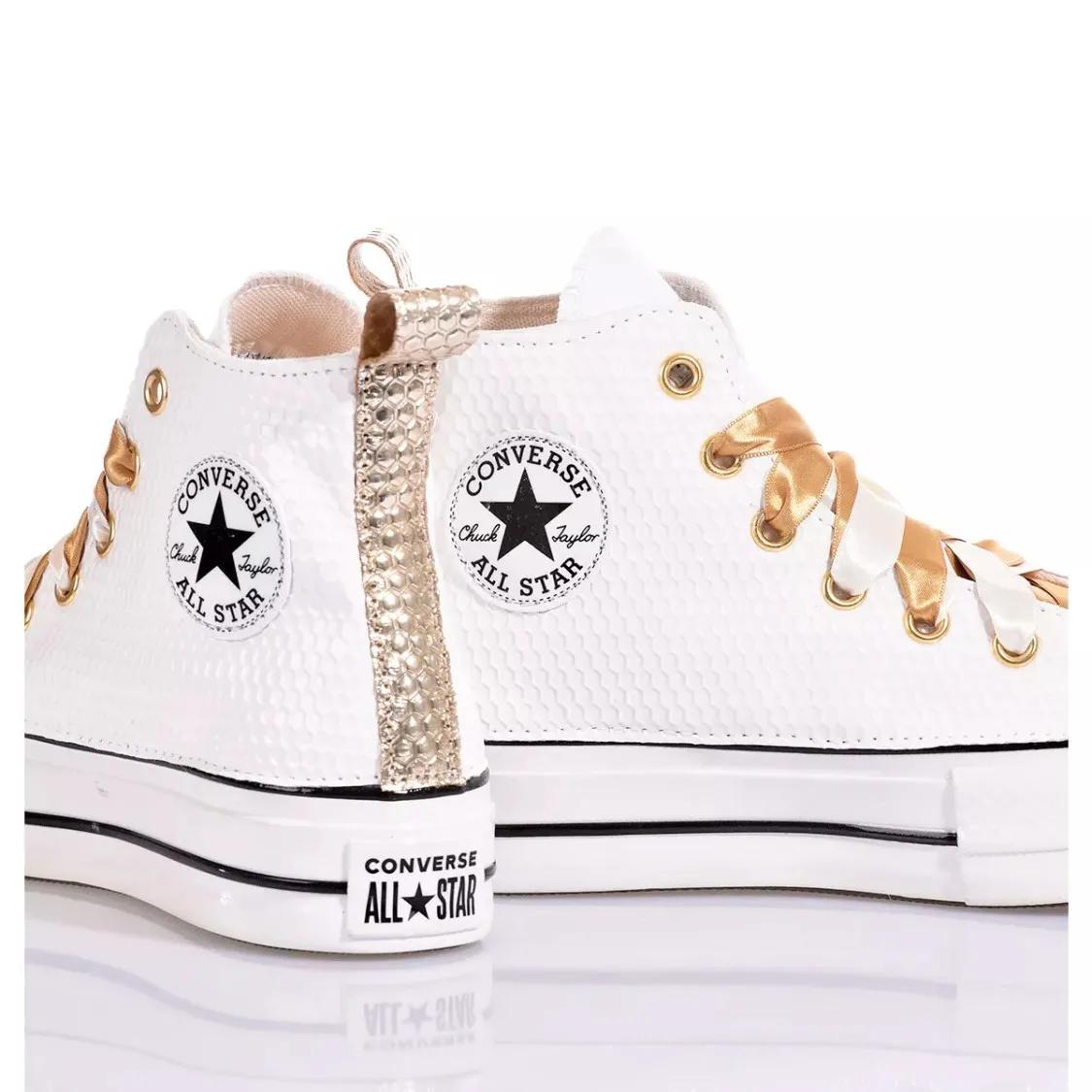 Thumbnail - Converse Low-Top Sneaker - White, Gold Platform Sneakers - Gr. 40 (EU) - in Weiß - für Damen