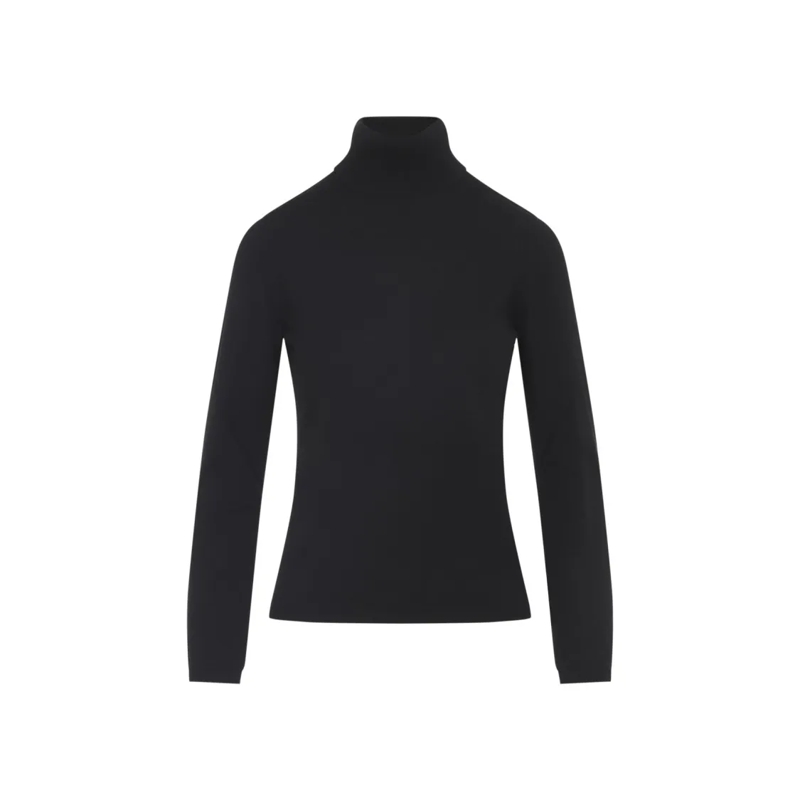 Max Mara Rollkragenpullover High Turtleneck Cashmere Sweater With Fitted Silho Black