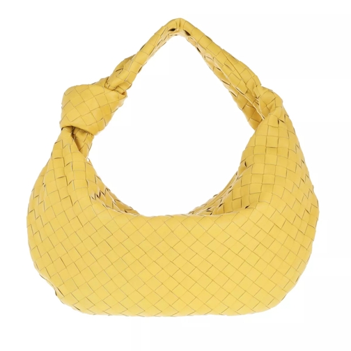 Bottega Veneta Jodie Intrecciato Knot Shoulder Bag Leather Corn/Gold Hobo Bag
