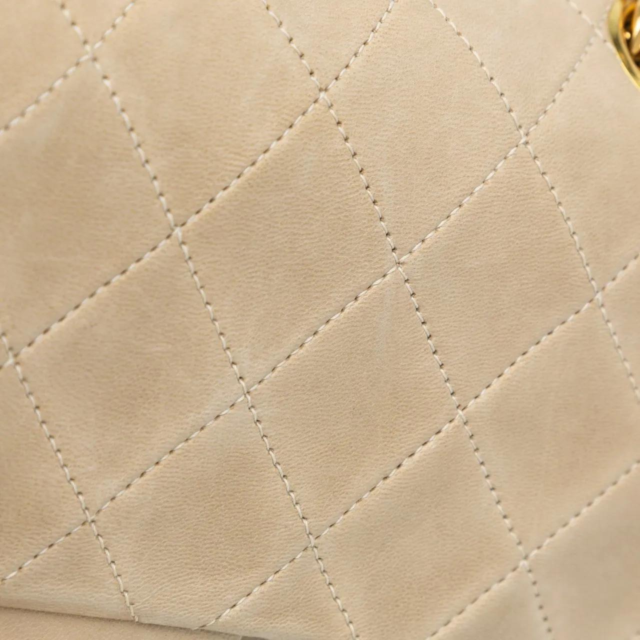 Chanel Shoppers Small Classic Lambskin Double Flap in bruin