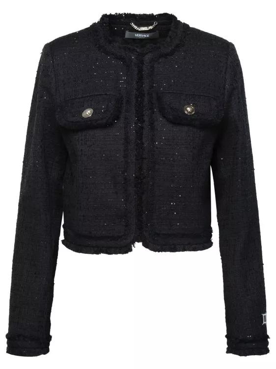 Versace - Black Cotton Blend Jacket - Größe 42 - black