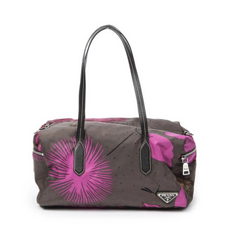 Prada Crossbody Bag Zip Boston grau