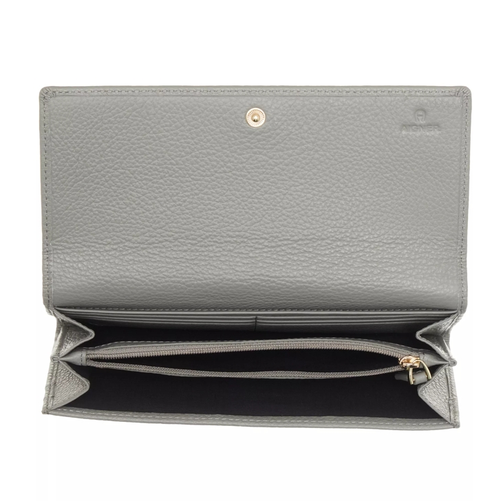 AIGNER Kaia Long Wallet Feather Grey Flap Wallet