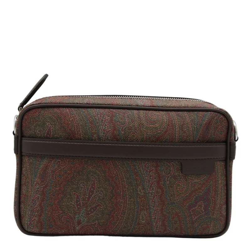 Etro Schultertasche Rectangular Crossbody Bag With Paisley Pattern Black