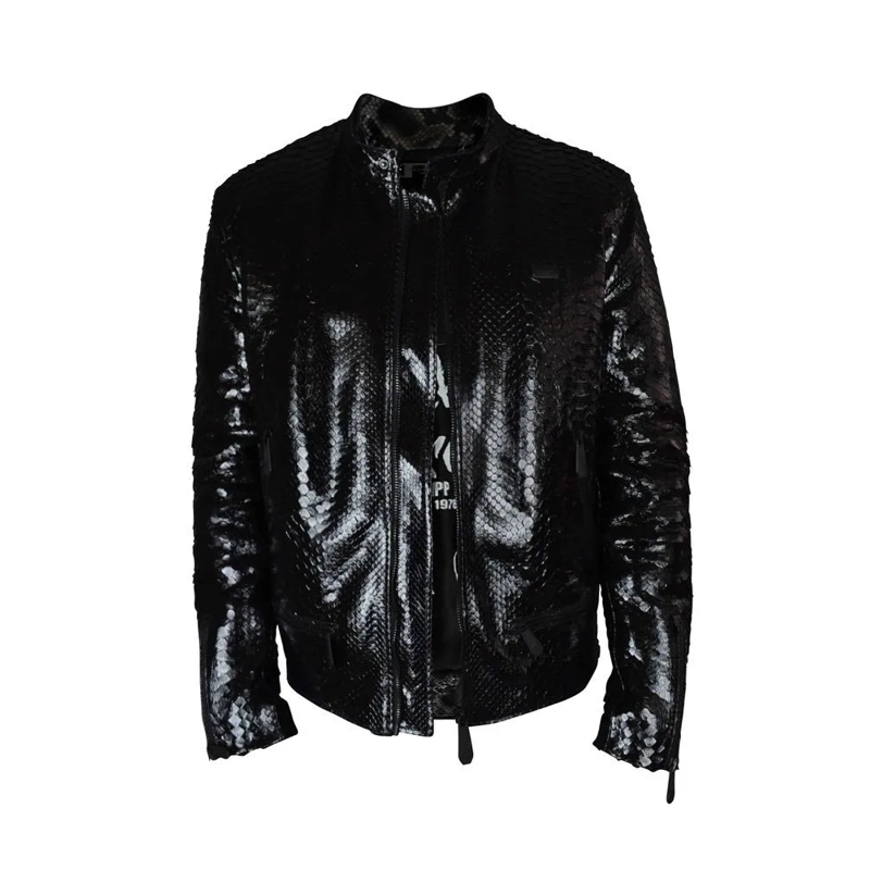Philipp Plein Leren jas Biker Jacket Black