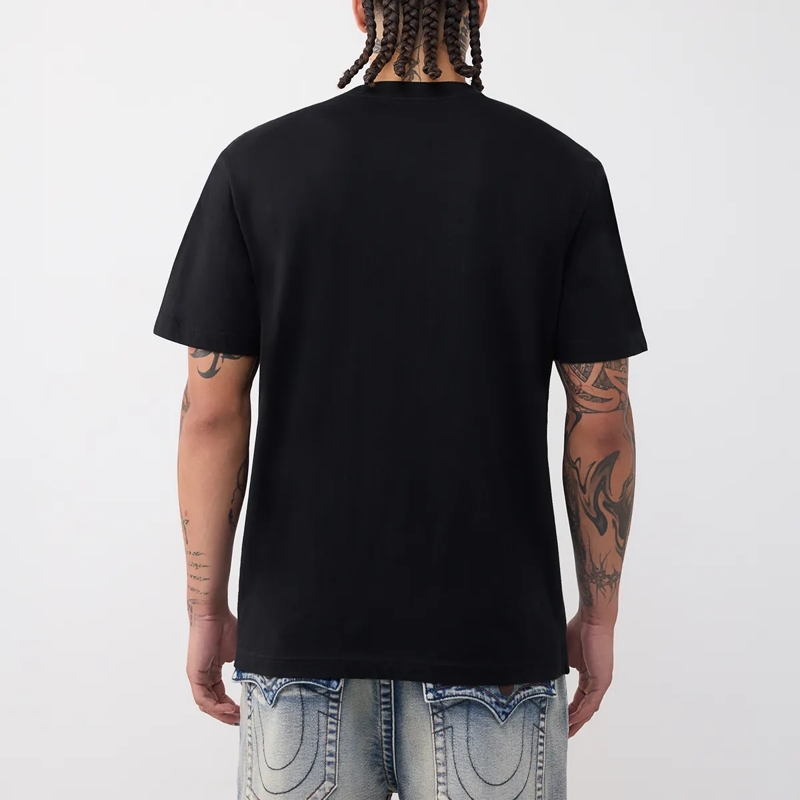 True Religion T-Shirt - T-Shirt- Übereinander angeordnete Logos auf Fro schwarz(Image 4)