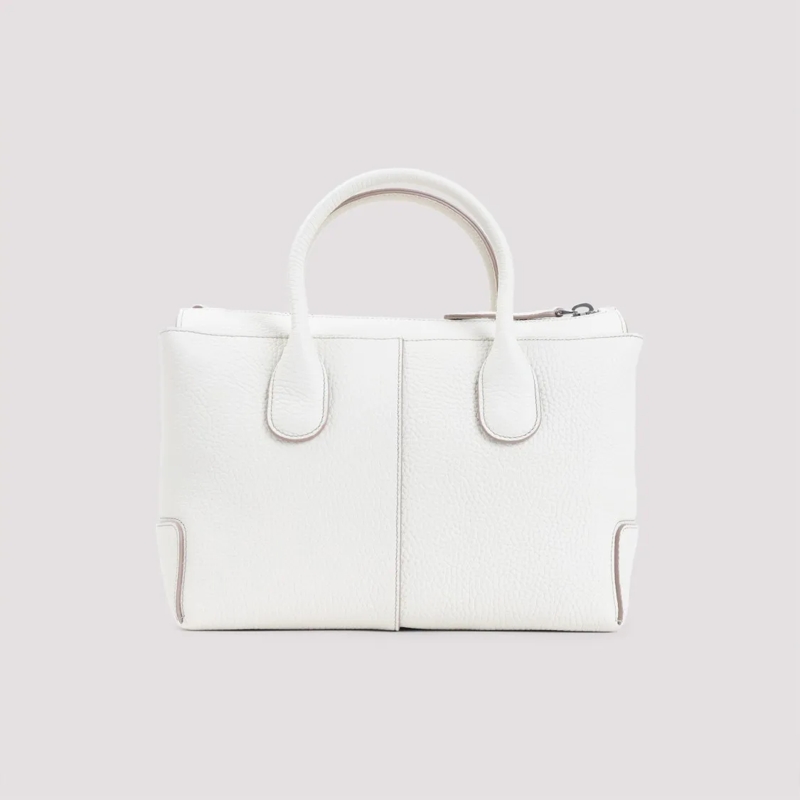 Tod's Sac à bandoulière Structured Shoulder Bag In Grained Calf Leather White