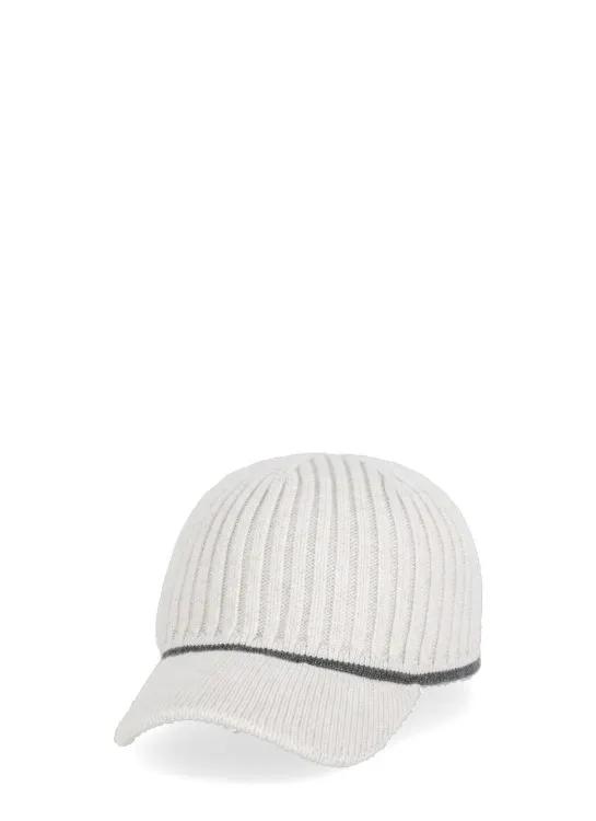 Brunello Cucinelli Mützen - Baseball Cap With Jewel - Gr. M - in Weiß - für Damen