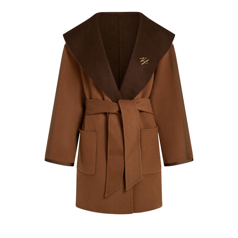 Karl Lagerfeld Daunenjacke Wendemantel aus Wollmischgewebe braun