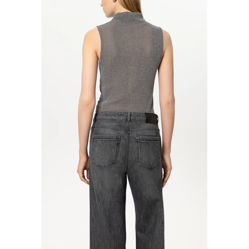 Luisa Cerano Top Glanz-Turtleneck-Top heather grey(Image 4)